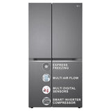 LG 655 L Frost Free Side by Side Refrigerator with Smart Inverter Compressor, Express Freeze & Multi Air-Flow (Dazzle Steel, GL-B257HDSY)