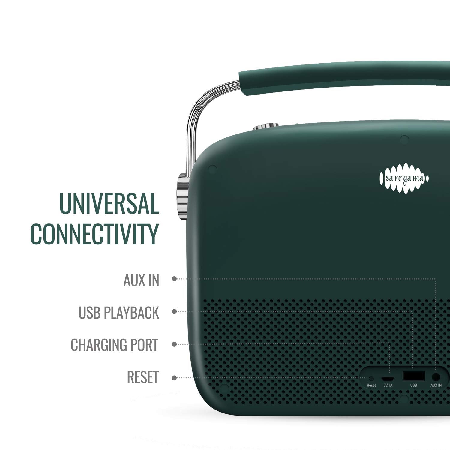 Saregama Carvaan 2.0 Hindi Portable Music Player 5000 Pre-Loaded Songs with Podcast, FM/BT/AUX (Emerald Green)