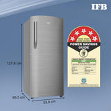 IFB 197L 5 Star Direct Cool Single Door Refrigerator (2024 Model, IFBDC-2235DBSE, Brush Grey, Advanced Inverter Compressor, Extraordinary Storage with Humidity Controller)