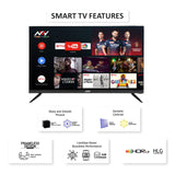 NVY 80 cm (32 inch) HD Ready Smart Frameless LED TV,NVA32SNR1, Black