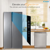 CANDY 602 L Frost Free Side by Side Refrigerator with 100% Convertible Technology, Digital Control Panel and Magic Convertible Cooling 2-door (Shiny Steel, CSS6600TS)