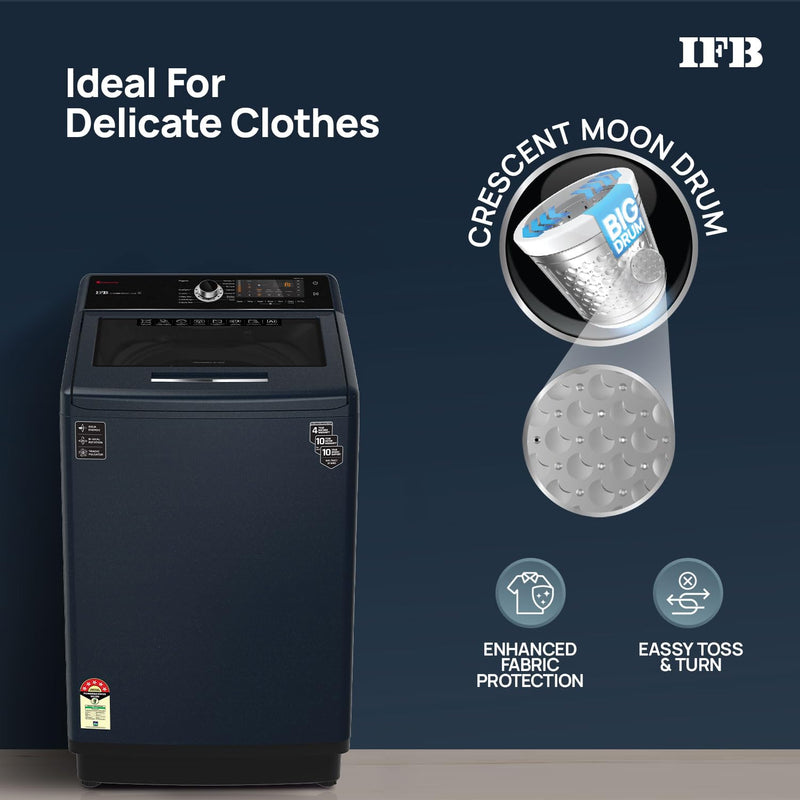 IFB 10 kg 5 Star with DeepClean Technology, PowerSteam, AI Powered,Aqua Energie Fully Automatic Top Load Washing Machine with In-built Heater Grey, Black (TL-S4RBS 10.0 KG AQUA)