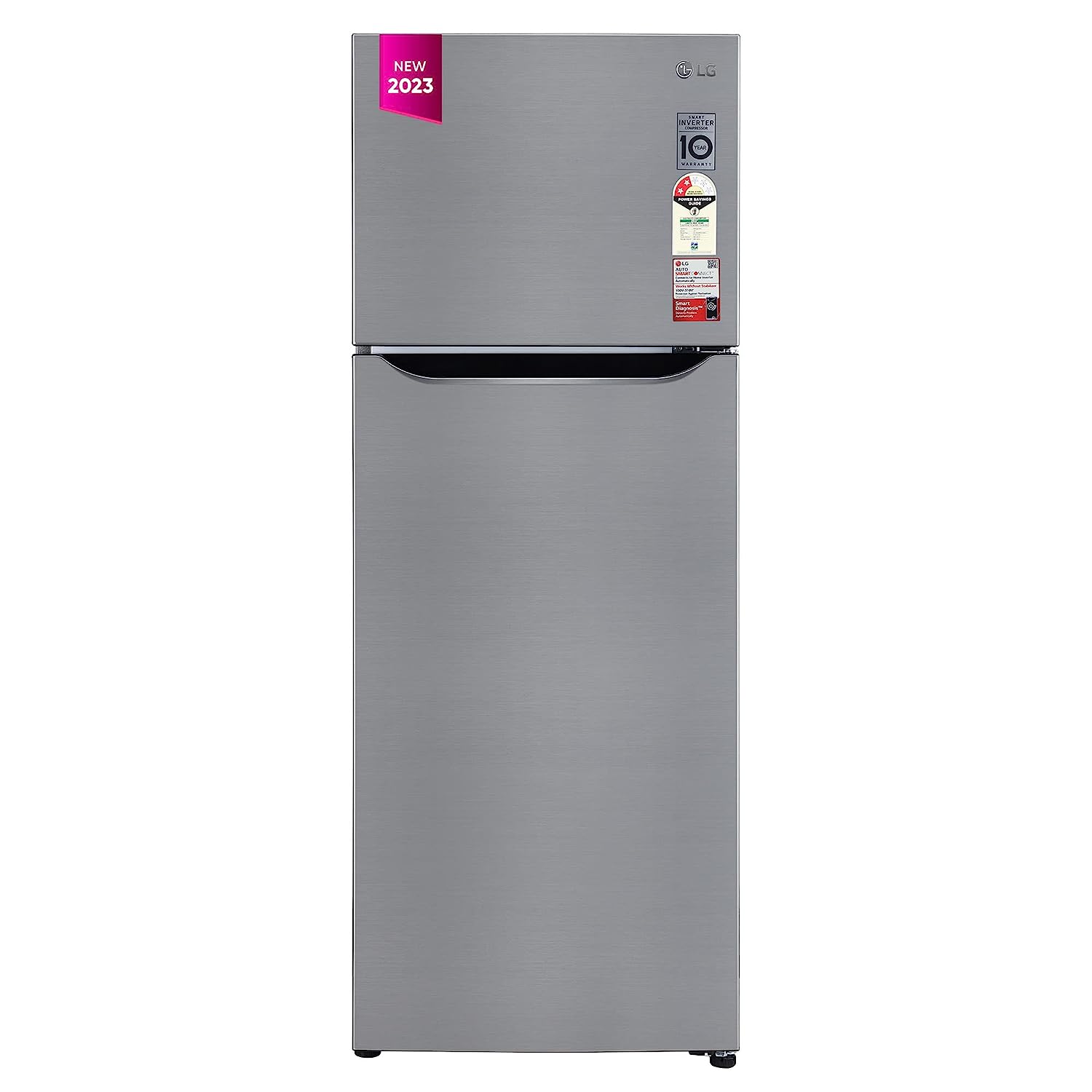 LG 288 L 2 Star Smart Inverter Frost-Free Double Door Refrigerator (GL-S322SPZY, Shiny Steel)