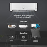Hitachi 2 Ton Class 3 Star, 4-Way Swing, ice Clean, Xpandable+, Inverter Split AC (100% Copper, Dust Filter, 3400SXL RAS.G322PCBISS, White)