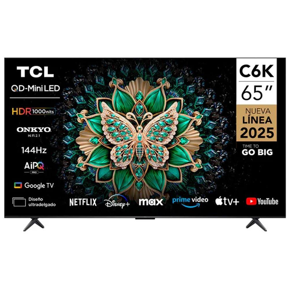 TCL 165 cm (65 inch) QD Mini LED Google TV, 65C6K, Black