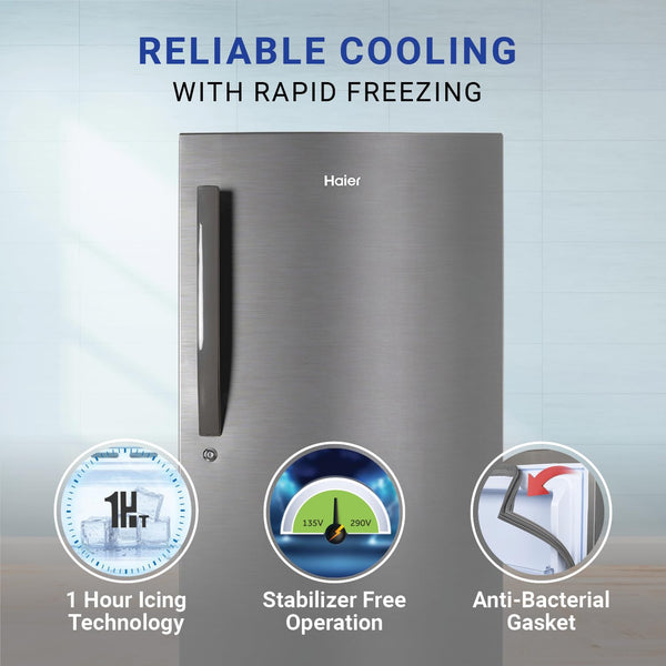 Haier 190 L 4 Star Direct Cool Single Door Refrigerator Appliance 2023 Model HED204DSP Dazzle Steel