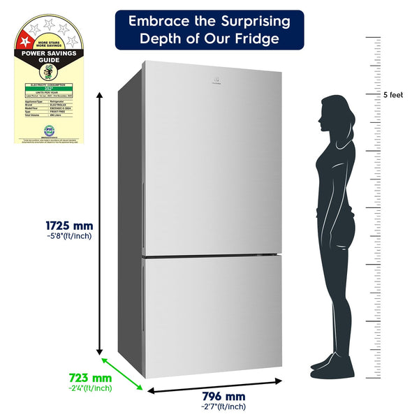 Electrolux 529L Frost Free Inverter Double Door Refrigerator, Bottom Freezer, TasteLockAuto & TasteGuard Technology, Stainless Steel, UltimateTaste 500, EBE5302C-S | Open Box like New |