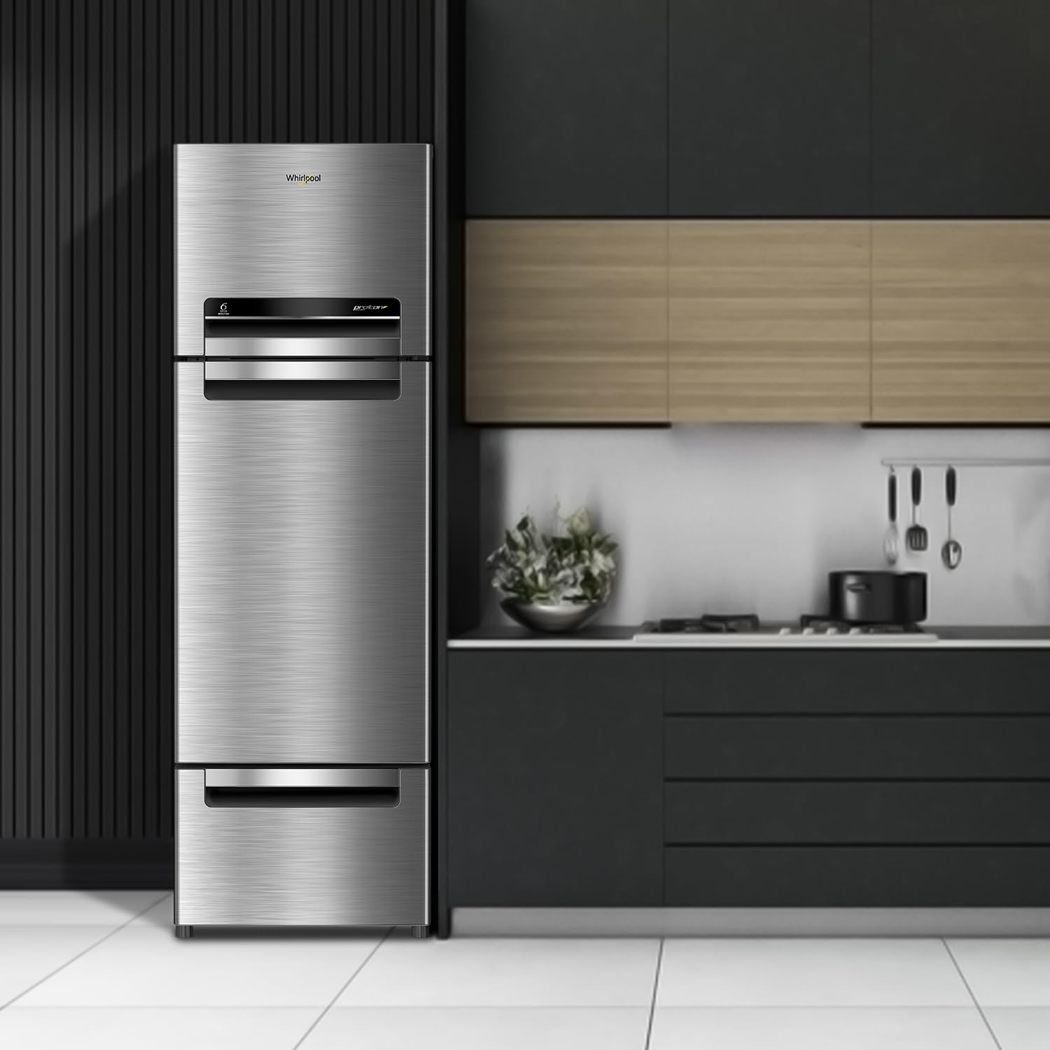Whirlpool 270 L(313D) Frost Free Triple-Door 5 Star Refrigerator(Fp 313D Protton Roy Alpha Steel(Z), Double Door Refrigerator Space)