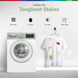 Bosch 10 kg, 5-Star, AI Active Water+, Anti Stain, Iron Steam Assist, Anti Tangle, Fully-Automatic Front Loading Washing Machine (WGA254ZJIN, Reload Function, In-Built Heater, Autumn Green)