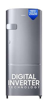 Samsung 183 L, 3 Star, Digital Inverter, Direct-Cool Single Door Refrigerator (RR20H1Y23S8/HL, Silver, Elegant Inox, Single Touch Defrost, )