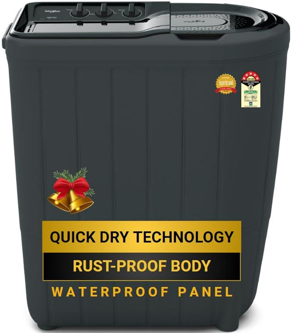Whirlpool 7 Kg 5 Star Superb Atom Semi-Automatic Top Loading Washing Machine (SUPERB ATOM 70I Grey Dazzle, TurboScrub Technology)
