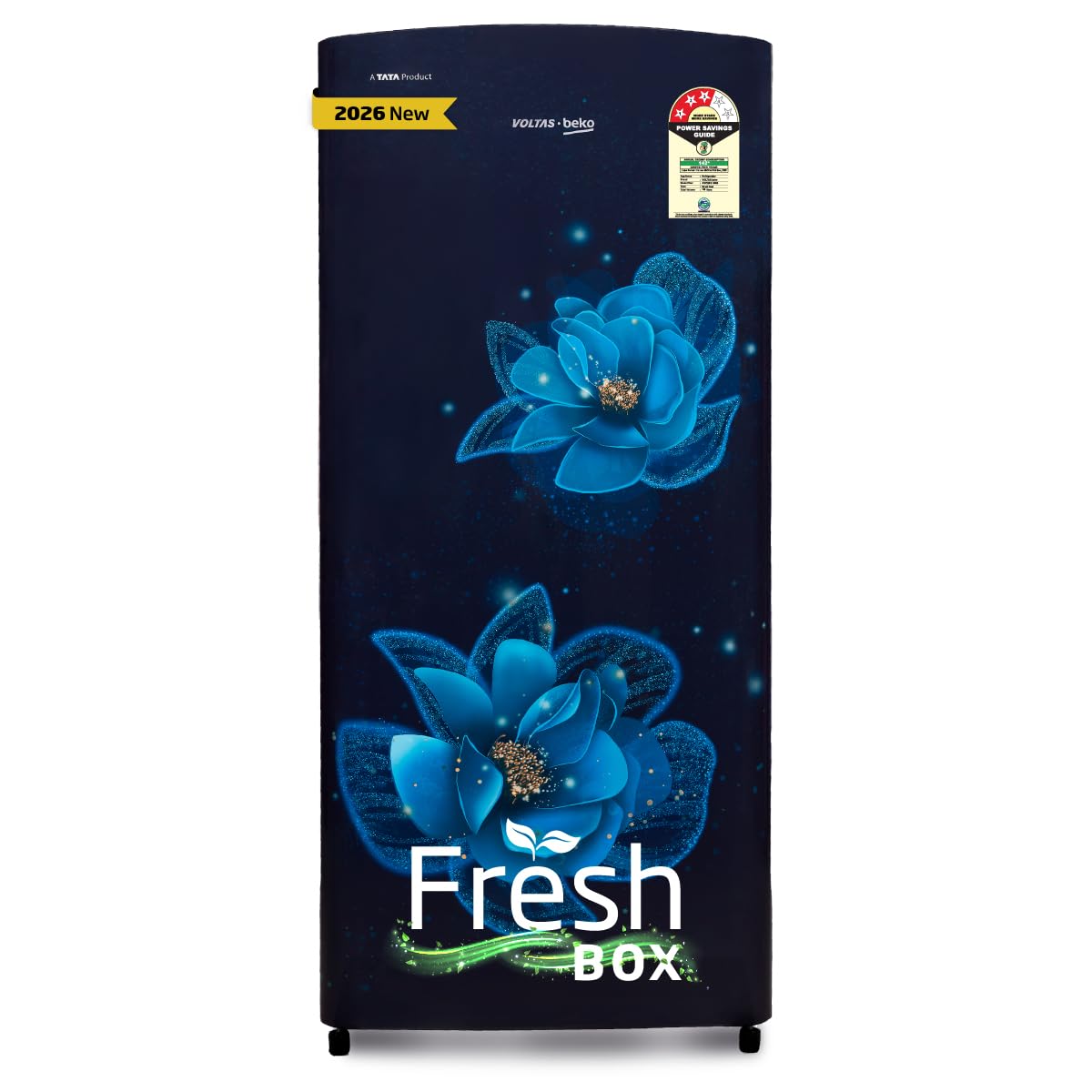 Voltas Beko, A Tata Product 183 L, 3-Star Single Door Direct Cool Refrigerator with Fresh Box Technology (RDC215B / 3S0BFR0M0000GO, Fressia Blue)