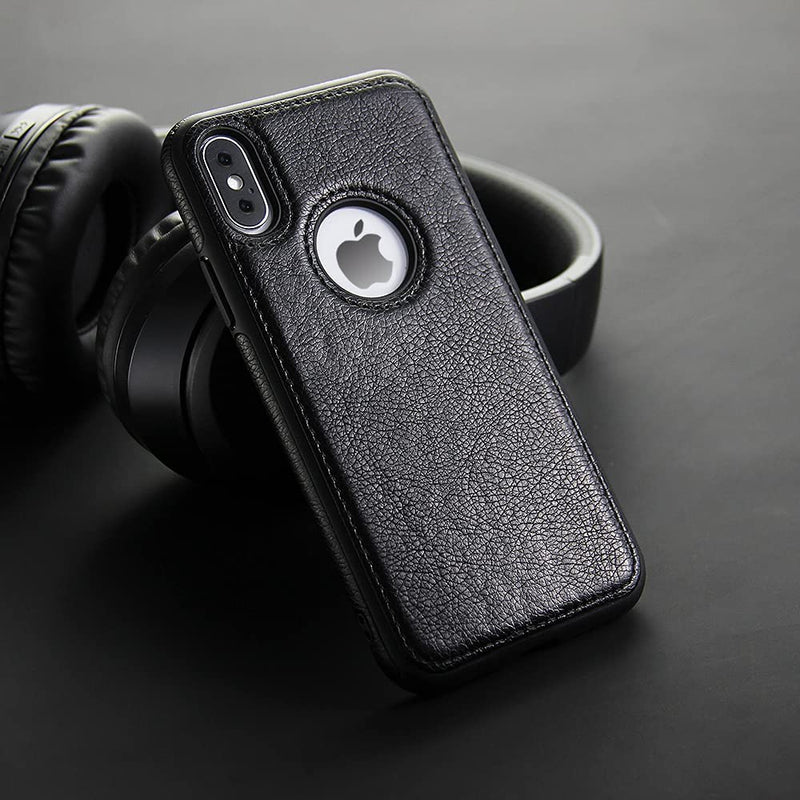 Buy Apple iPhone X XS Leather Case Black Online – NeverOwned India