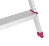 Amazon Basics Foldable 6-Step Aluminium Ladder | Double-Lock with Hinges | Skid-Proof | Lightweight (Maroon)