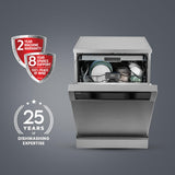 IFB 16 Place Settings with DeepClean® Technology Powered by AI Freestanding Dishwasher (Neptune SX16, Pearl Grey, Auto Door Open for Effective Drying, Interior LED Lighting)