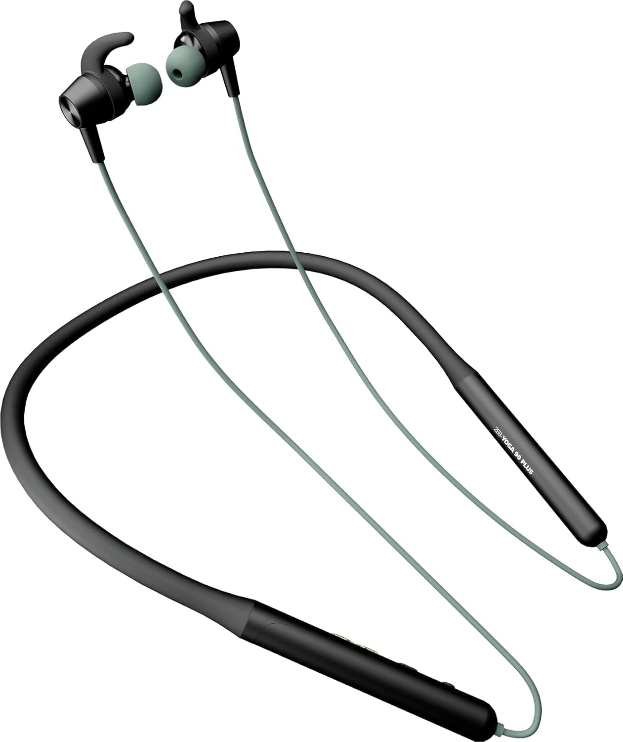 Zebronics Zeb Yoga 90 Plus Wireless in-Ear Neckband Earphone Supporting Bluetooth 5.0, Dual Pairing,Type C Charging,10mm Drivers,Metallic Magnetic Earpiece,Call & Media Controls, Splash Proof(Green)