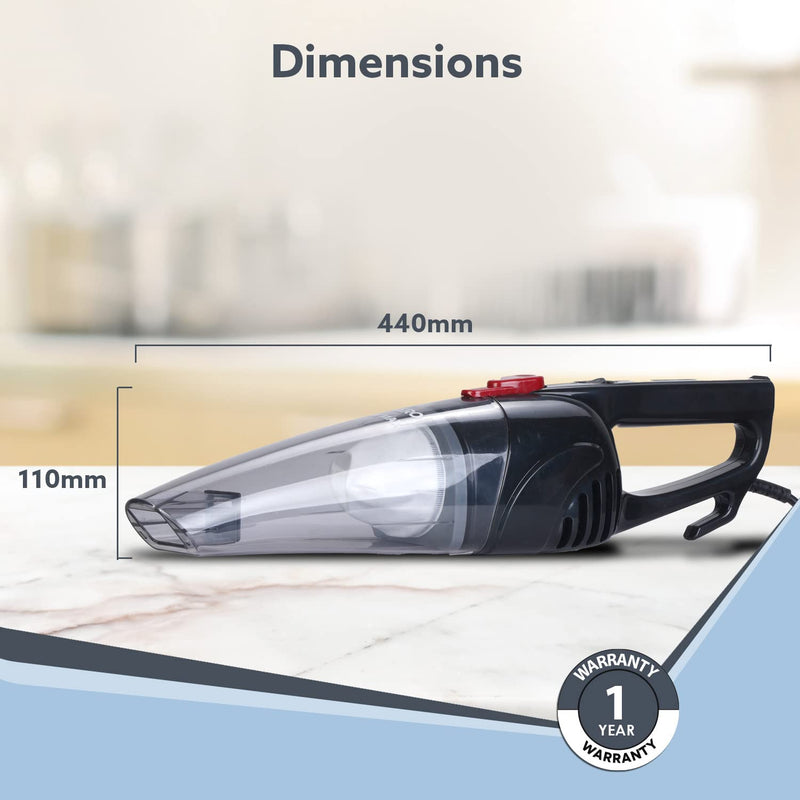 AGARO Regal Hand-held Vacuum Cleaner with Reusable Dust Bag