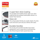 Prestige Aluminium Omega Deluxe Festive Pack 4 Pc Set(Omni Tawa- 28Cm,Fry Pan- 24Cm, Kadai- 24Cm & Milk Pan- 16Cm)