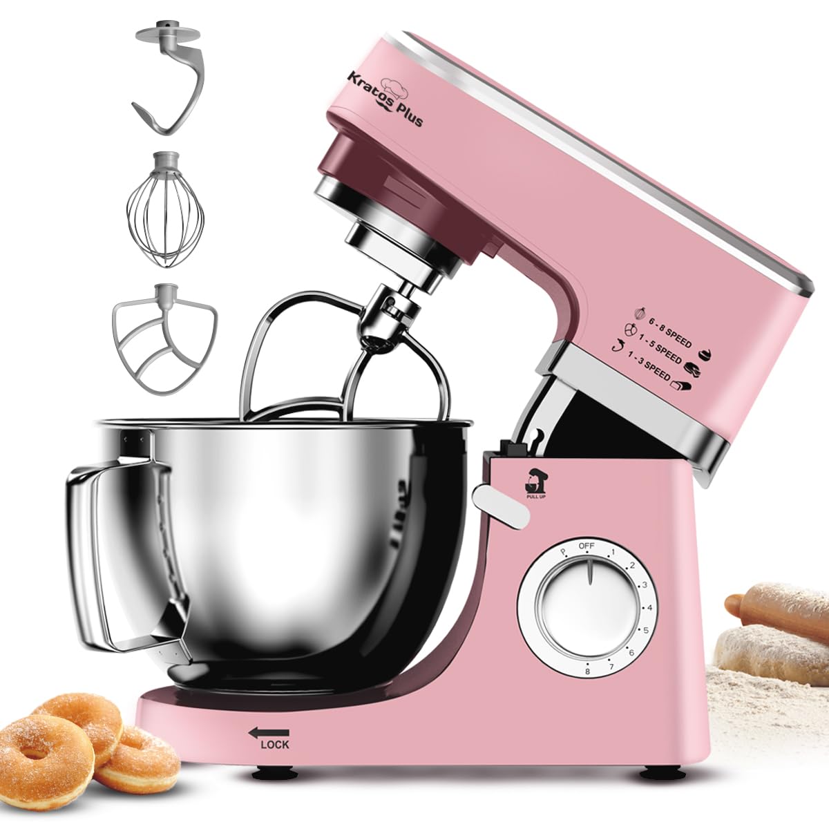 Inalsa Stand Mixer Kratos Plus Pink