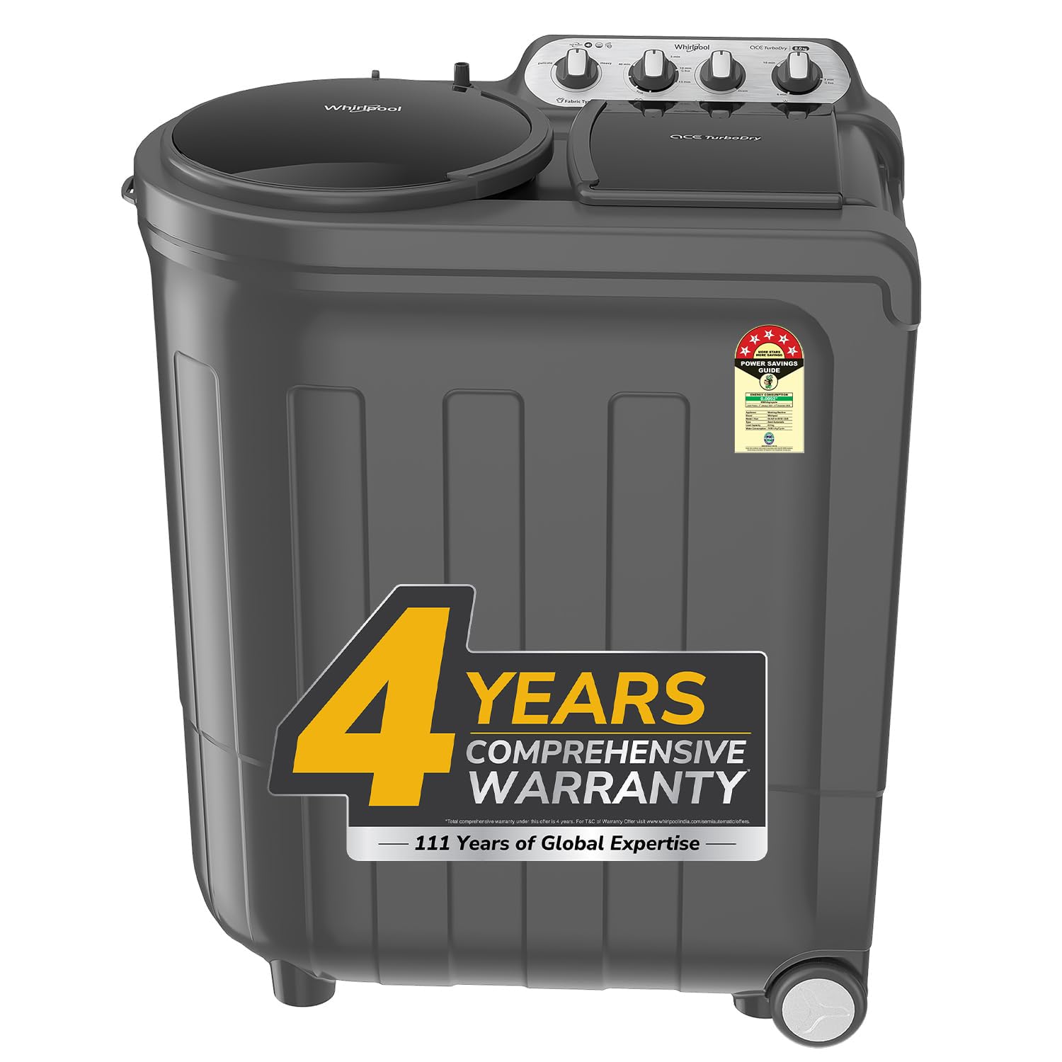 Whirlpool 8.5 kg 5 Star with Auto Restart, End of Cycle Buzzer, Lint Filter and Collar Scrubber Semi Automatic Top Load Washing Machine Grey (MAGIC CLEAN 8.5 GREY DAZZLE (10YR)-N)