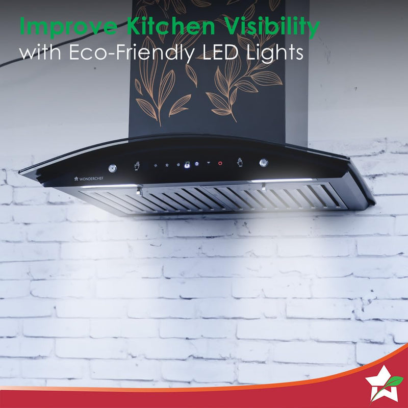 WONDERCHEF Ruby Curve Flora 60 cm Auto Clean Wall Mounted Chimney