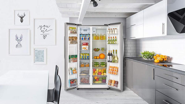 TOSHIBA 587 L with Inverter Side by Side Refrigerater (GR-RS530WE-PMI(06), Stainless Steel Finish)