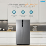 CANDY 602 L Frost Free Side by Side Refrigerator with 100% Convertible Technology, Digital Control Panel and Magic Convertible Cooling 2-door (Shiny Steel, CSS6600TS)