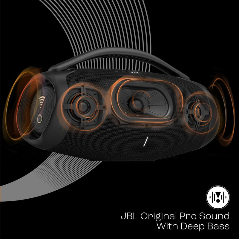 JBL Boombox 3 Wi-Fi, Wireless Portable Bluetooth Speaker, 24H Playtime, Deepest Bass, Built-in Powerbank, Wi-Fi with AirPlay, Alexa Multi-Room, Chromecast Built-in