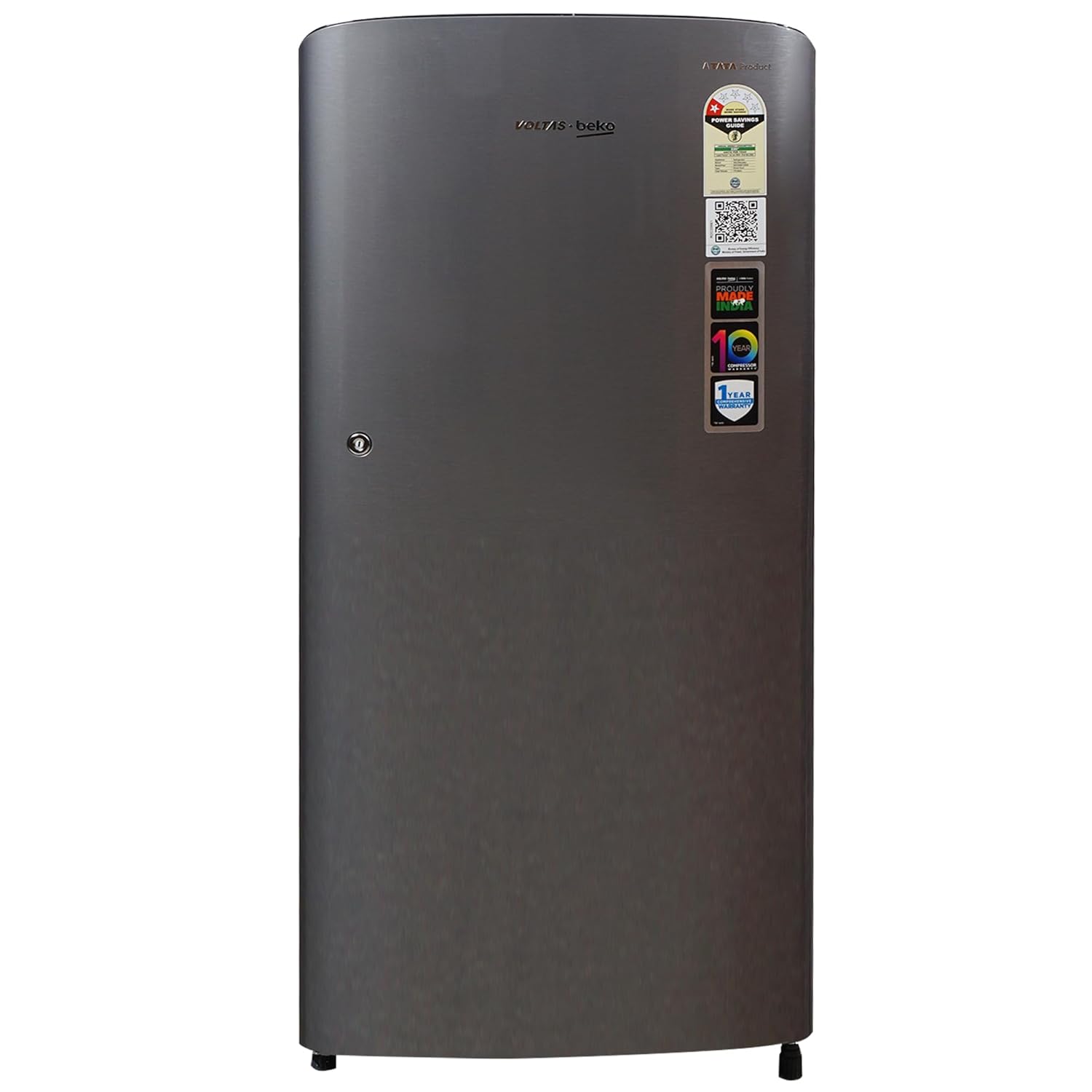 Voltas Beko by A Tata Product 175 L Direct Cool Single Door 1 Star Refrigerator (HAIRLINE SILVER, RDC208E1/D0XIR0M0000GD)