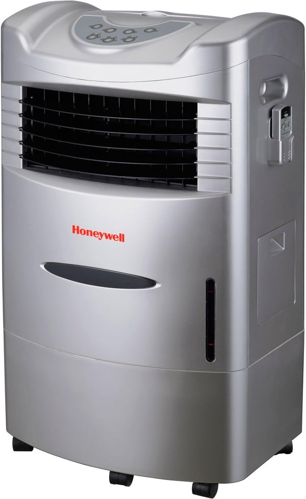 Honeywell CL201AE 470 CFM Indoor Evaporative Air Cooler (Swamp Cooler) with Remote Control in Silver