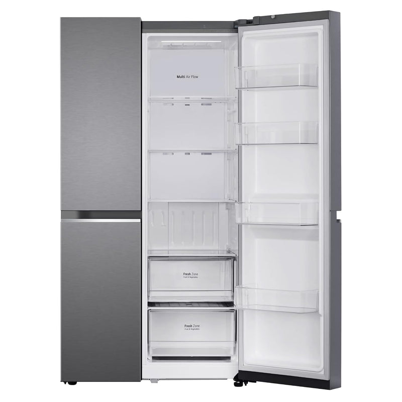 LG 655 L Frost Free Side by Side Refrigerator with Smart Inverter Compressor, Express Freeze & Multi Air-Flow (Dazzle Steel, GL-B257HDSY)