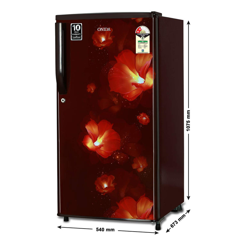 Onida 190 L 3 Star Direct-Cool Single Door Refrigerator (RDS1903P, Red)-(Dents and Scratches)