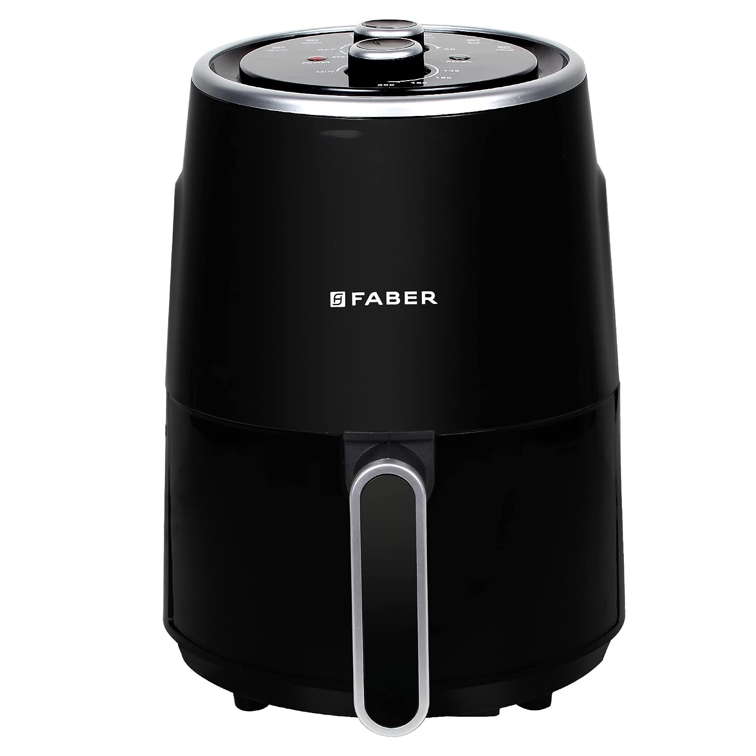 Faber 2L 1300W Air Fryer | Fry, Bake, Roast, Toast, Reheat, Defrost & Grill | 85% Less Oil, 360° Rapid Air Cooking | 6 Preset Menu, Auto Off, Light Indicator | Non-Stick Pan, Non-Slip Feet | (Black)