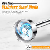 INALSA Hand Blender 1500Watts|Silent DC Copper Motor|Variable Speed with Stepless Technology|Anti-Splash Technology| Detachable Stainless Steel Stem-Robot INOX 1500 Nero