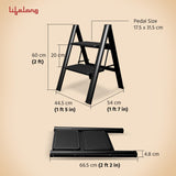 Lifelong 2 Steps Steel Ladder for Home, Foldable & Portable Stairs, Versatile Use for Kitchen, Bathroom & Office Foot Stool - Multipurpose Two Step St