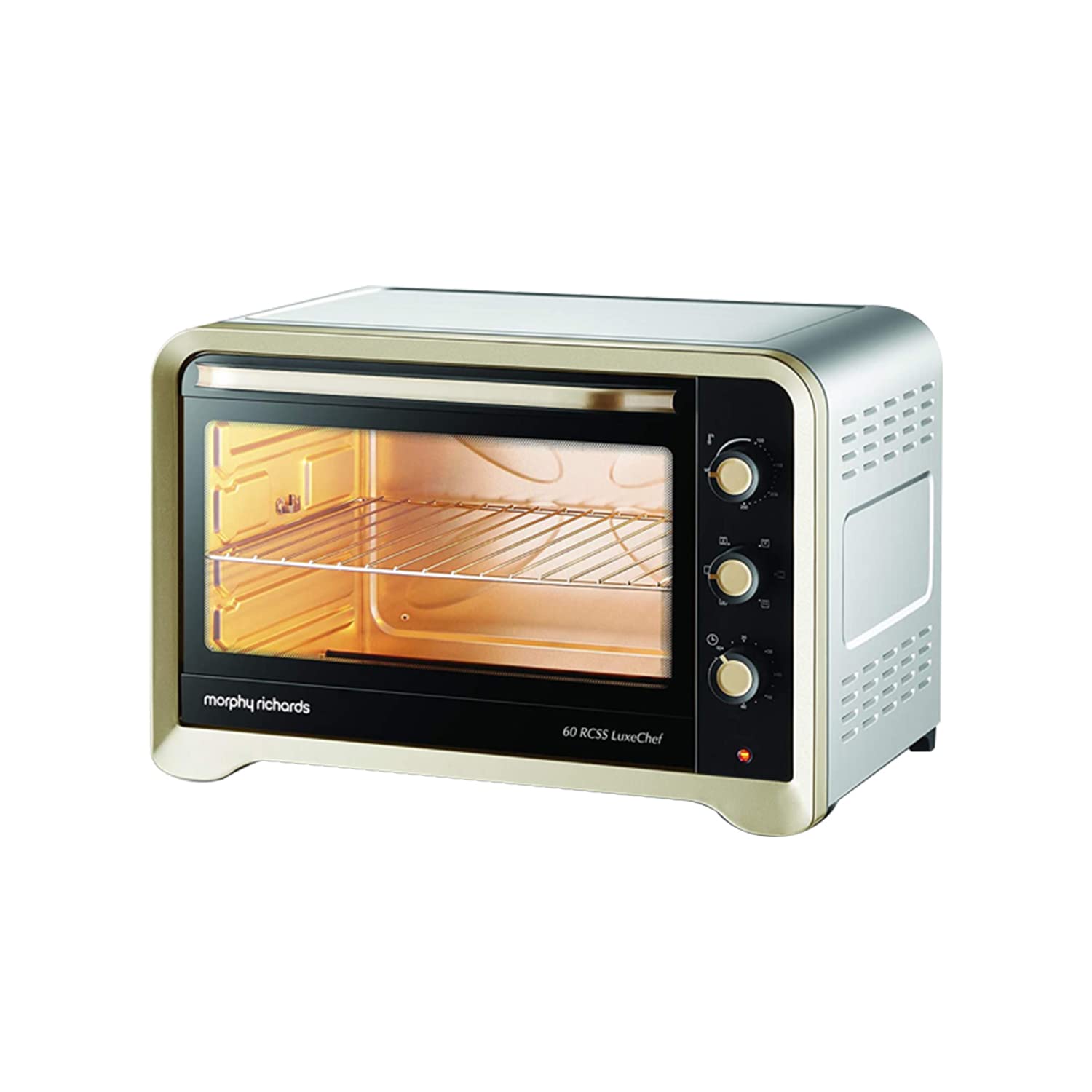 Morphy Richards 60 Liter 60RCSS Luxe Chef Oven Toaster Griller, with Convection and Rotisserie Function (Gold, Regular, 60 Liter)