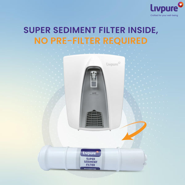 Livpure Avid RO + UV + UF + MINERALS Water Purifier for Home, 8 L Storage Tank