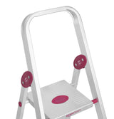 Amazon Basics Foldable 6-Step Aluminium Ladder | Double-Lock with Hinges | Skid-Proof | Lightweight (Maroon)