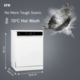 IFB Neptune FX2 14 Place Settings Hot water wash Free Standing Dishwasher (White, In Built Heater with Active Steam Drying)