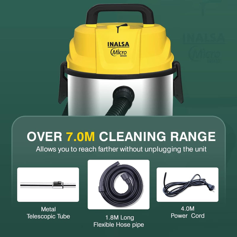 Inalsa Micro WD20 Wet & Dry Vacuum Cleaner