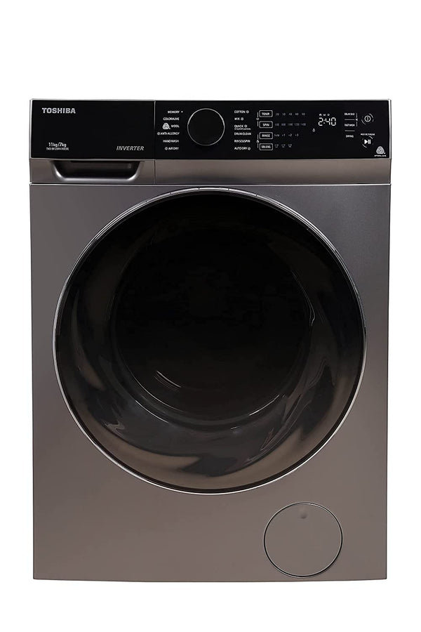 TOSHIBA 11/7 Kg Inverter Fully Automatic Front Loading Washing Dryer (TWD-BK120M4-IND(SK), Premium Silver)