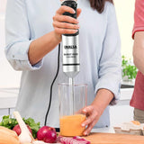 INALSA Hand Blender 1500Watts|Silent DC Copper Motor|Variable Speed with Stepless Technology|Anti-Splash Technology| Detachable Stainless Steel Stem-Robot INOX 1500 Nero