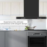Faber 60 cm 1000 m³/hr T-Shape Kitchen Chimney | Baffle Filter | Push Button Control | Motor- 250 Watt | HOOD MARS PB BF BK 60, Black