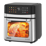 INALSA Air Fryer Oven|12L,1700W|Stainless Steel Body|12-in-1 Functions,Fry,Bake,Grill,Dehydrate&Reheat|12 Preset|Rotisserie&Convection|Dishwasher Safe Accessories|Aero Crisp