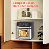 INALSA Air Fryer Oven|12L,1700W|Stainless Steel Body|12-in-1 Functions,Fry,Bake,Grill,Dehydrate&Reheat|12 Preset|Rotisserie&Convection|Dishwasher Safe Accessories|2Yr