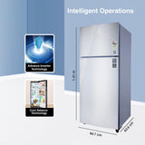 Godrej 223 L 2 Star Inverter Frost Free Double Door Refrigerator (RF EON 244B RI ST GL, Steel Glow)