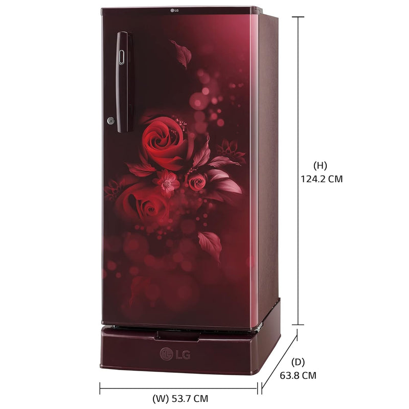 LG 185 L 4 Star Direct-Cool Single Door Refrigerator GL-D199OSEY/2024