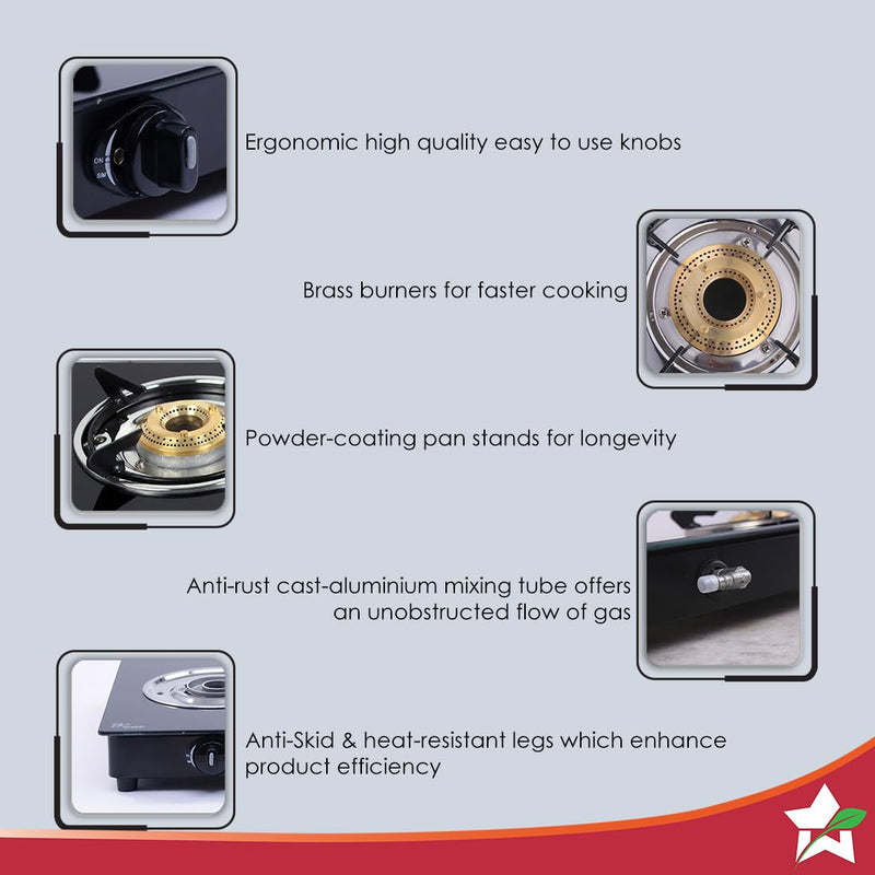 Wonderchef Platinum Plus 3 Burner Auto Cooktop Black