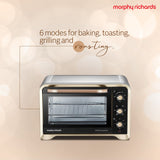 Morphy Richards 30Rcss Otg Oven For Kitchen 30 Litre Oven Toaster Griller Convection Fan&Rotisserie Function Stainless Steel Oven Temperature Control,Gold&Black,1600 Watts