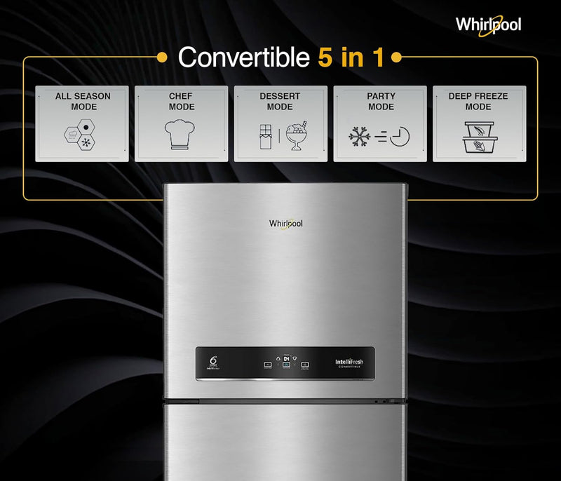 Whirlpool 467L 2star IntelliFresh Convertible Inverter Frost Free Double Door Refrigerator (IF INV CNV 515 ALPHA STEEL-Z, 2s)
